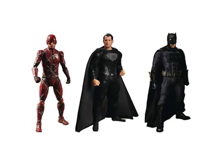 Mezco Justice League One:12 Zack Snyder´s Figuren Deluxe Set Set aus Superman, The Flash und Batman, aus Kunststoff. Hersteller