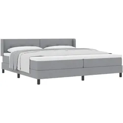 vidaXL, Boxspringbett, Boxspringbett Mit Matratze Stoff Hellgrau (200 x 200 cm)