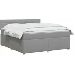 vidaXL, Boxspringbett, Boxspringbett mit Matratze Hellgrau 140 x 190 cm Stoff (140 x 190 cm)