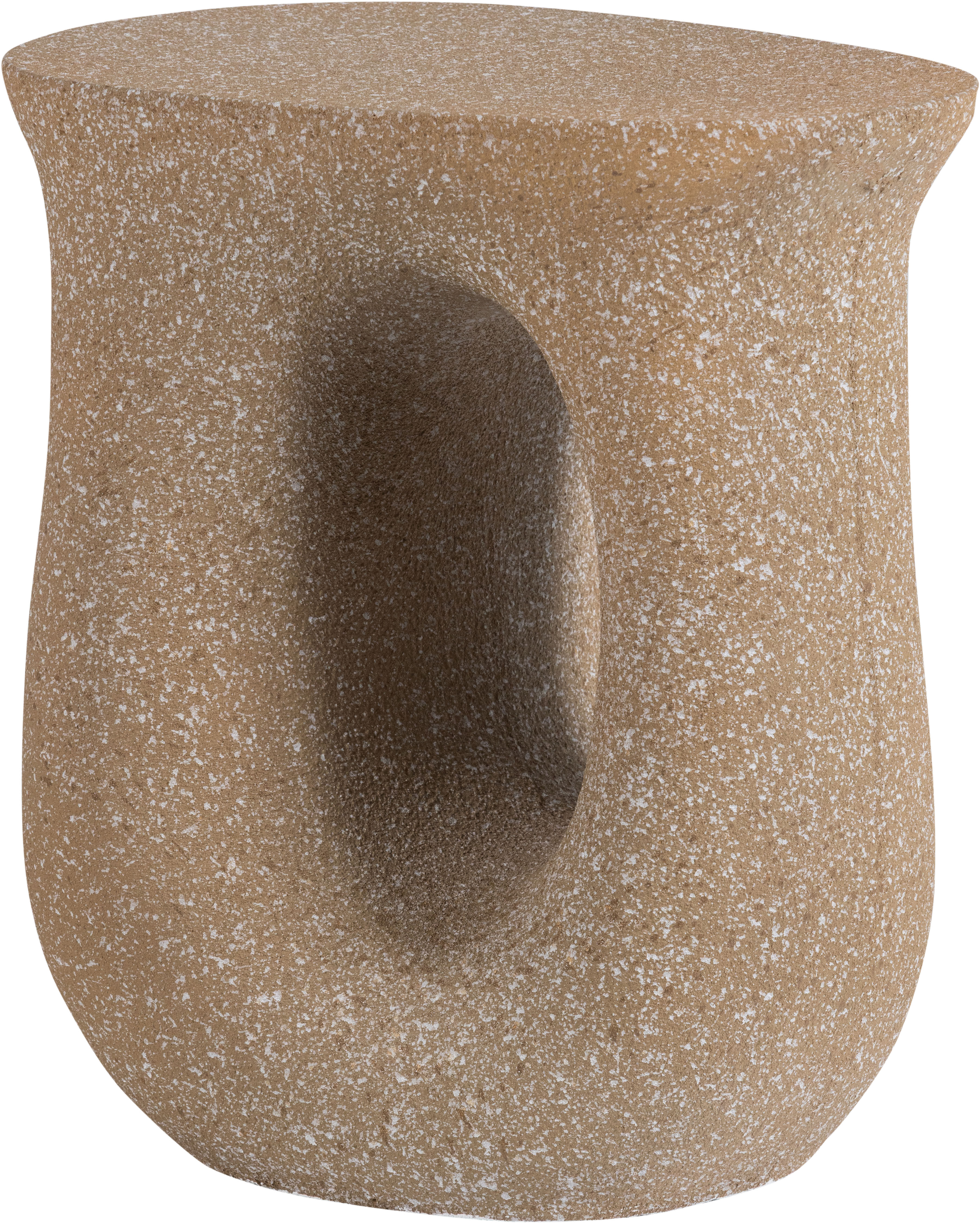 Beistelltisch WOOOD "Moson aus Magnesiumoxid mit organischer Form B 42 x T 33 x H 45 cm", braun (grün), B:42cm H:45cm T:33cm, Tische, Beistelltisch, Spielerische Aussparung, Eigengewicht 5 kg, Tragkraft 20 kg grün B/H/T: 42cm x 45cm x 33cm