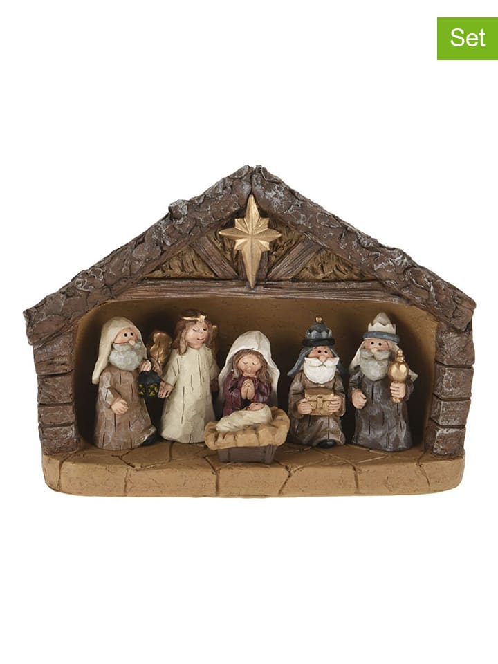 WellHome 7tlg. Krippenfiguren-Set in Braun - onesize