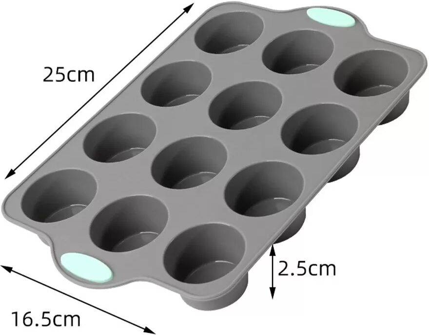 INF Silikon Kuchenform Set - Grau, Antihaftbeschichtung, Wiederverwendbar