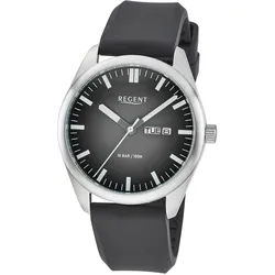 Regent F-1590 Herren-Armbanduhr Gut Ablesbar Edelstahl/Schwarz
