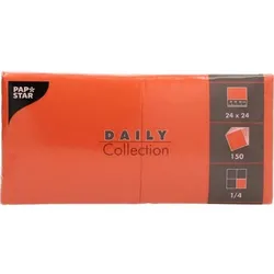 Papstar 900 Servietten `DAILY Collection` 1/4-Falz 24 cm x 24 cm nektarine