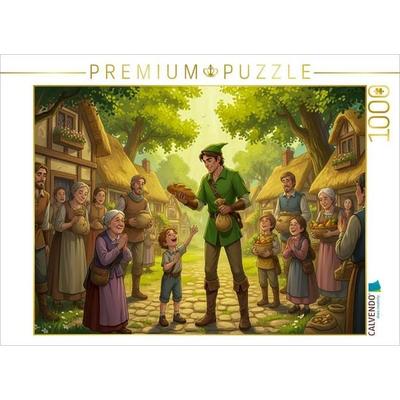 CALVENDO Puzzle Robin hilft den armen Dorfbewohnern | 1000 Teile Lege-Größe 64x48cm Foto-Puzzle für glückliche Stunden, von , Calvendo Puzzle