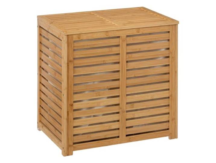 5 Five Simply Smart Five Sicela Bambus-Doppelwäschekorb mit Deckel, 50 l, Braun