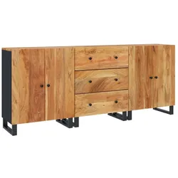Helloshop26 - Sideboard Anrichte Kommode Schrank Aufbewahrungsmöbel Küchen- und Wohnzimmer-Organizer 3 Stk. massives Akazienholz 02_0037043