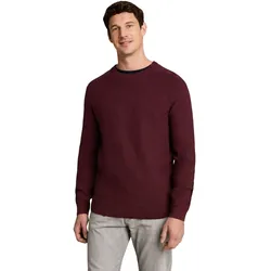 Tom Tailor Herren Rundhals Pullover MOULINE STRUCTURED CREW NECK KNIT - Regular Fit - 1053187-41026 Mouline Camel Navy - S
