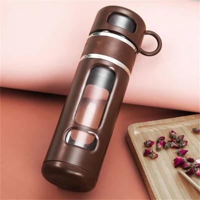 Uplift Essentials 520ML Tea Water Separation Glass Bottle brown