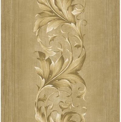 Seabrook Designs Brigid Acanthus Stripe Unpasted Wallpaper