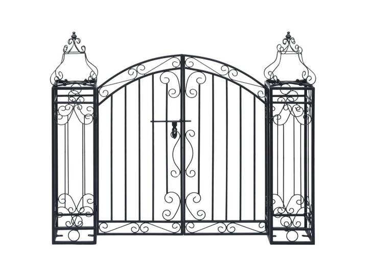 vidaXL Gartentor Deko Schmiedeeisen 122/20.5/100 Cm, Schwarz, Metall, 122x100x20.5 cm, Dekoration, Gartendeko