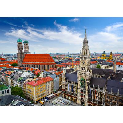 Fototapete PAPERMOON "Münchner Skyline", bunt, B:2,5m L:1,86m, Vlies, Tapeten
