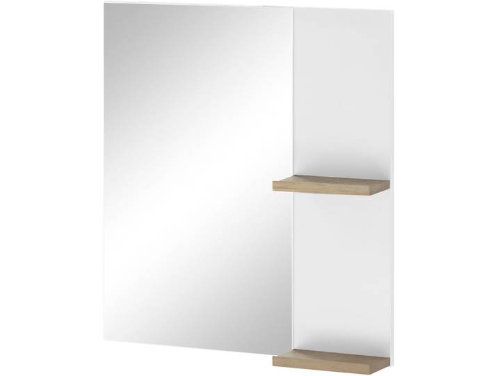 Badspiegel HOME AFFAIRE SOLiD, Spiegel im modernen Design, Wandspiegel , weiss (weiß hochglanz), B:60cm H:65cm T:12cm, Holzwerkstoff, Spiegel, Badspiegel, in zwei Farben verfügbar, zwei Ablageböden
