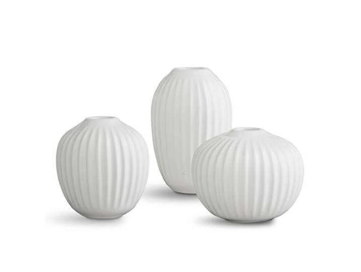 Kähler Vases miniatures 3 pcs. Hammershøi design danois fait main\, blanc
