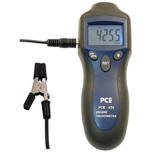 PCE Drehzahlmesser AT 5 digital, induktiv, LED Lampe, für Zündkabel, mit Klemme