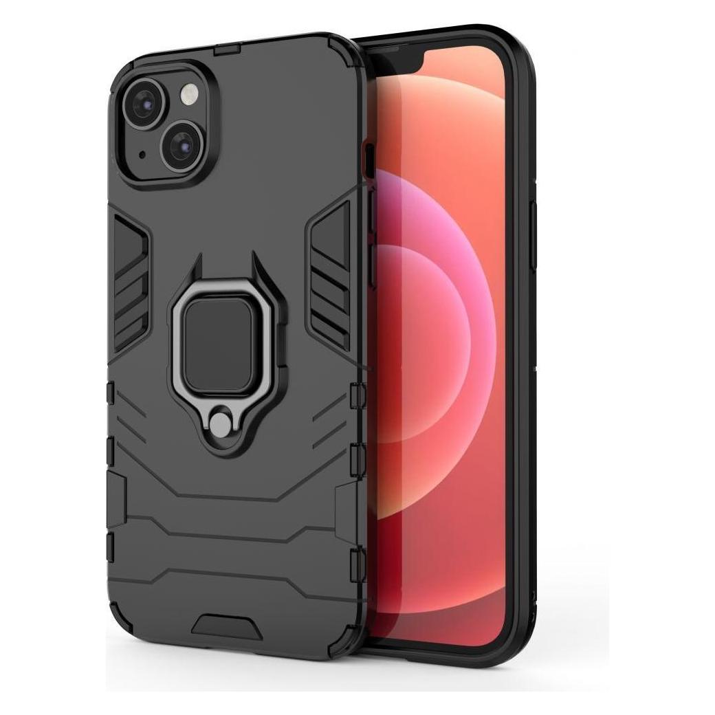 Hurtel Ring Armor Hülle für iPhone 14 Plus gepanzerte Hülle magnetischer Haltering schwarz (Apple iPhone 14 Plus) (1404978613)