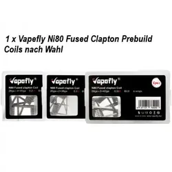 Ni80 Fused Clapton Prebuilt Coil 6 Stück by Vapefly 26GA 0,40mm