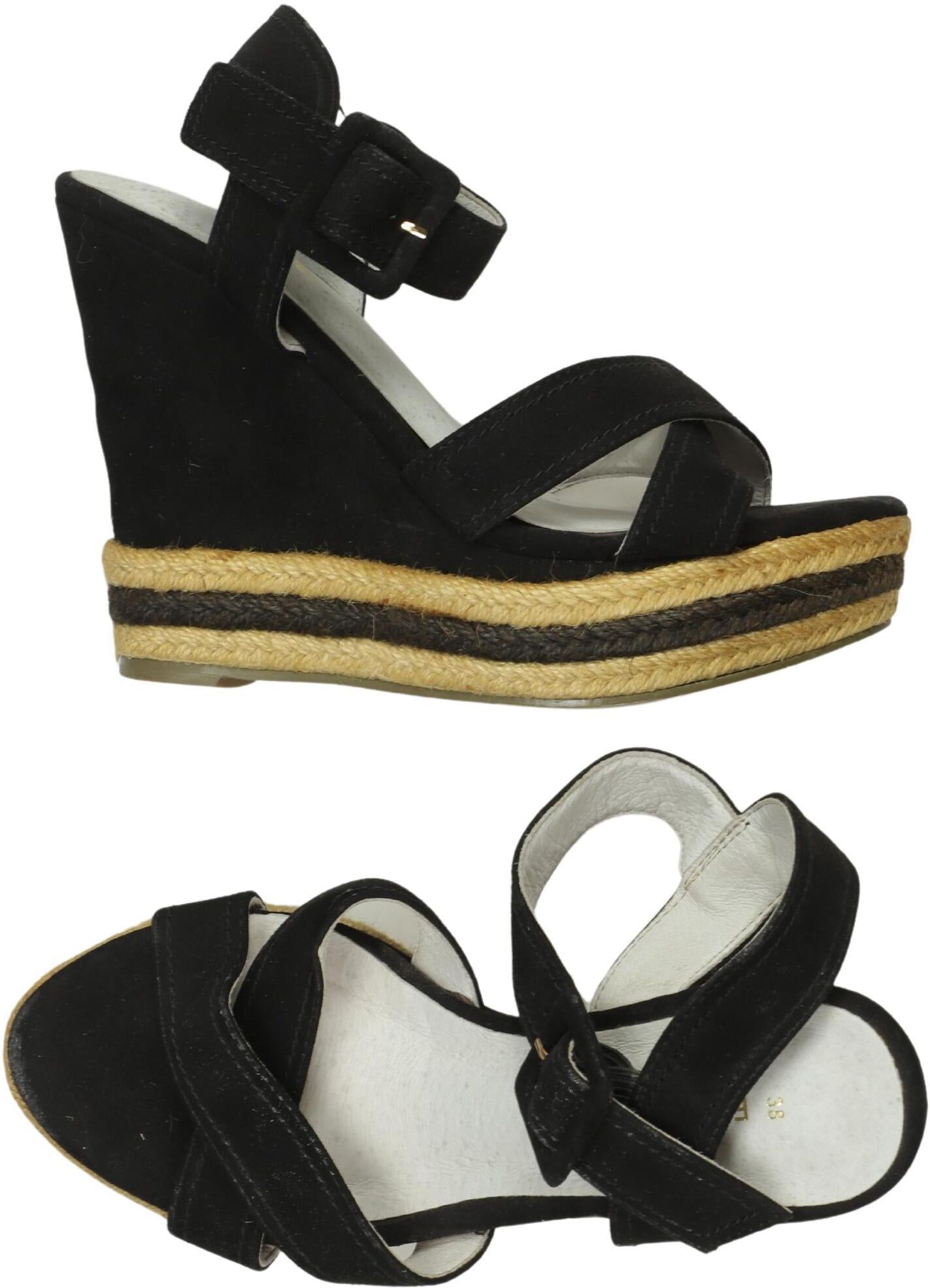 Essentiel Antwerp Damen Sandalen, Schwarz, Gr. EU 38, kein / Etikett - Second Hand
