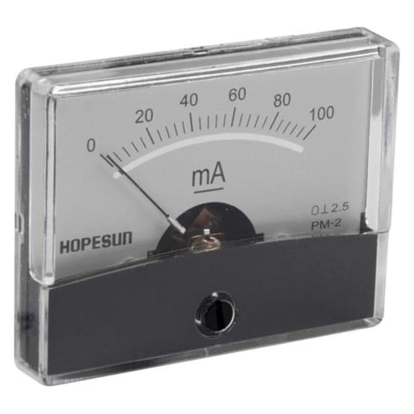 Hopesun ANALOGES EINBAU-STROMMESSGERÄT 100 mA DC / 60 x 47 mm (AIM60100)