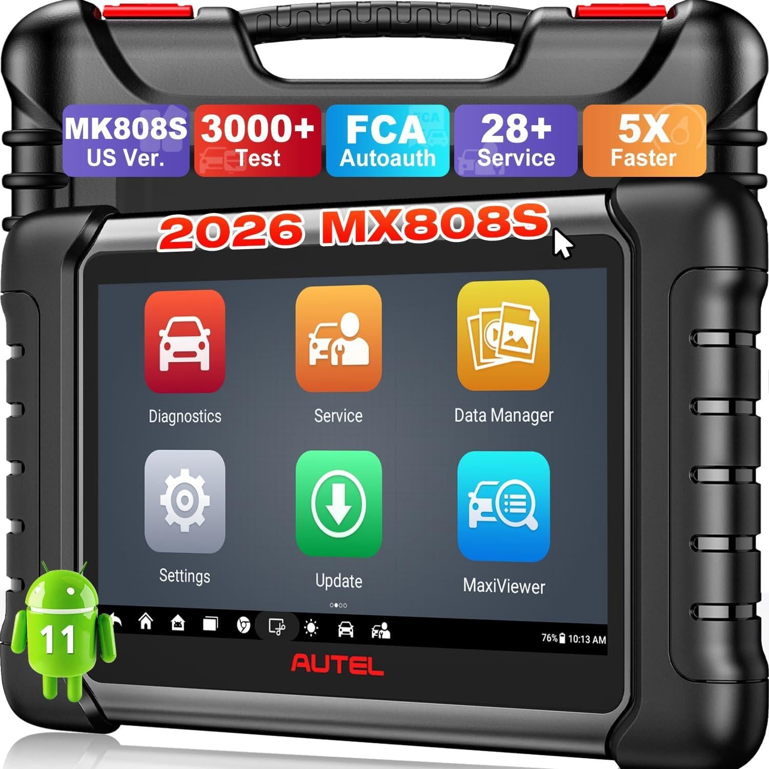 Selius MaxiCheck MX808S: 2024 Bidirectionele Diagnose Tool met 28+ Service Functies en Real Active Test