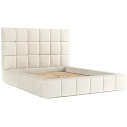 POLSTERBETT Skiathos mit Stauraum 160/200 cm Weiß im Bubble Stoff