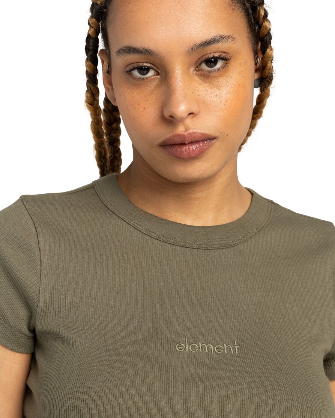 T-Shirt ELEMENT "Yarnhill", Damen, Gr. S, grün (kalamata), Obermaterial: 95% Baumwolle, 5% Elasthan., Shirts T-Shirt kalamata S