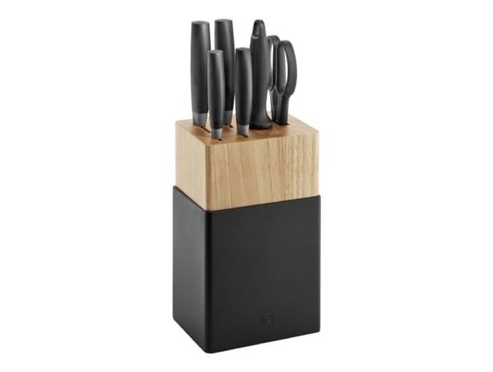 ZWILLING Now S Messerblockset 7-tlg, Schwarz Küchenmesser Gemüsemesser Fleischmesser Kochmesser