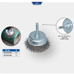 Brilliant Tools Topfbürste, Ø 50 mm mit 6 mm Aufnahme - BT103105