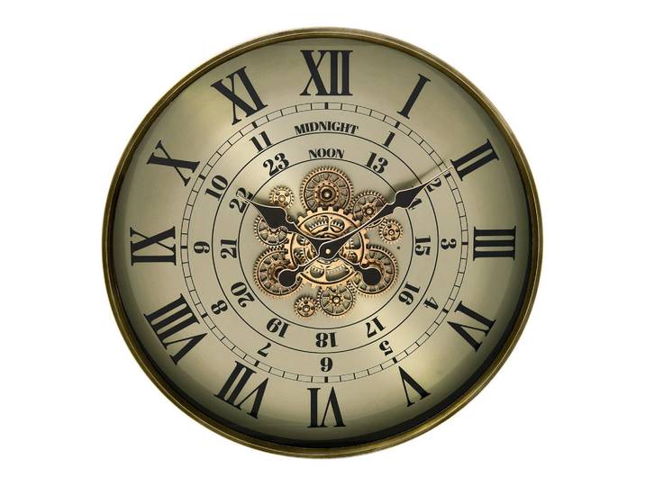 Atmosphera Createur d´interieur UHR Michel Metall 60/60/8 cm, Grün, Rund, 60x8x60 cm, Dekoration, Uhren, Wanduhren