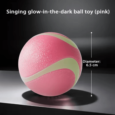 Inspire Picks HOOPET Glow Dog Toy Ball Durable Rubber Fetch Ball For Active Dogs & Puppies pink