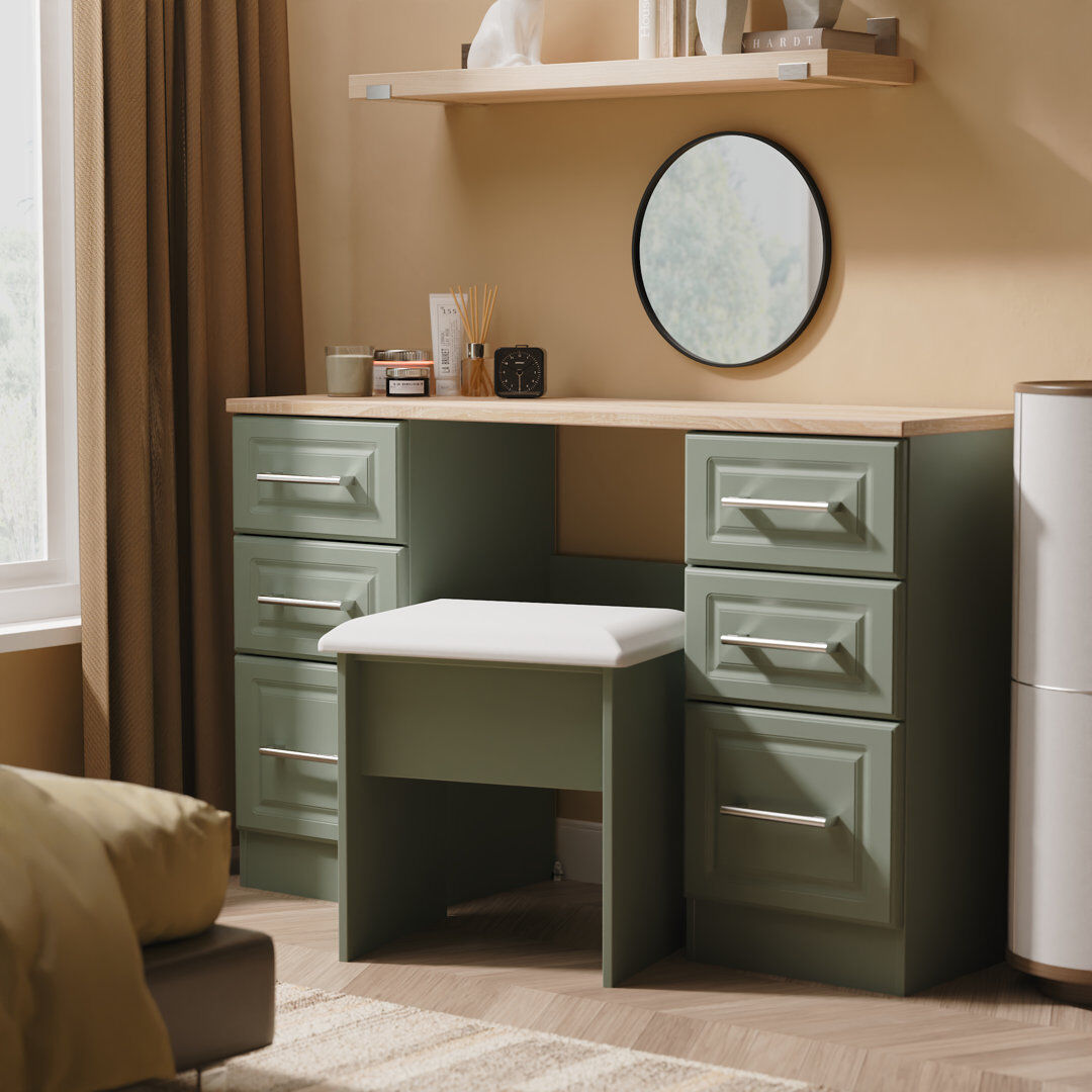 Highland Dunes Fully Assembled St. George Dressing Table Reed Green/Bardolino 80cm H X 125cm W X 39cm D
