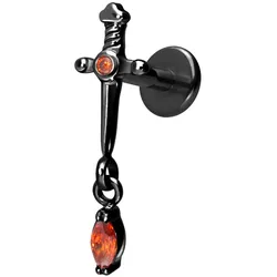 Titan Labret mit Innengewinde DOLCH + KRISTALLTROPFEN