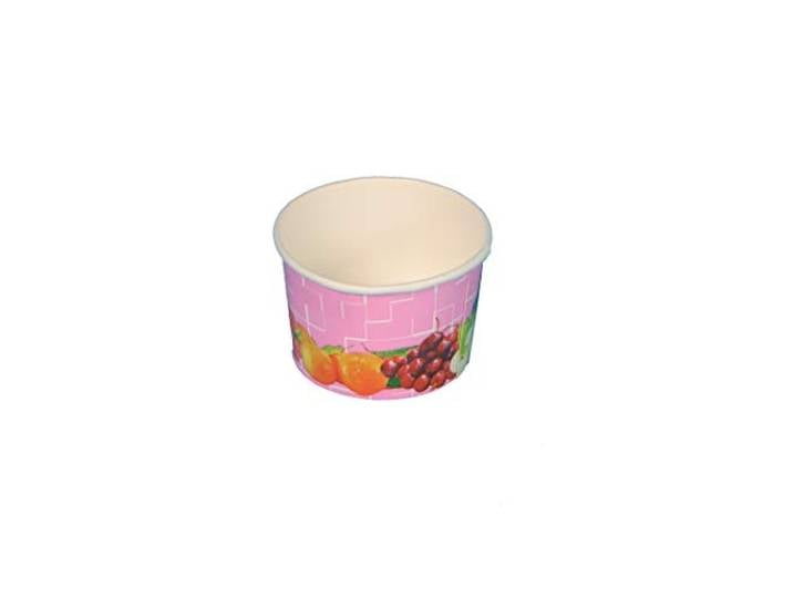 Pro DP 2000 Eisbecher Eiskrem Frozen Yoghurt to go Becher 100ml Papier/Pappe Rosa Früchte Ø70mm 45mm hoch Made in Germany
