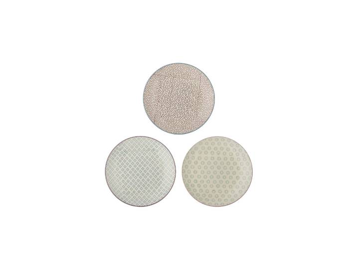 Assiettes lot de 3 en grès multicolore Patrizia