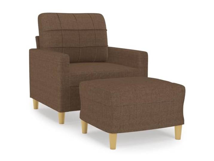 Makastle Sessel mit Hocker Braun 60 cm Stoff