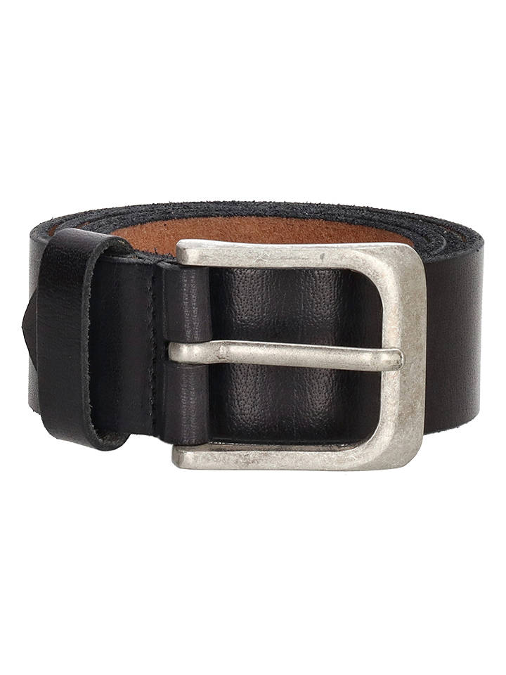 HIDE & STITCHES Leder-Gürtel in Schwarz - 95
