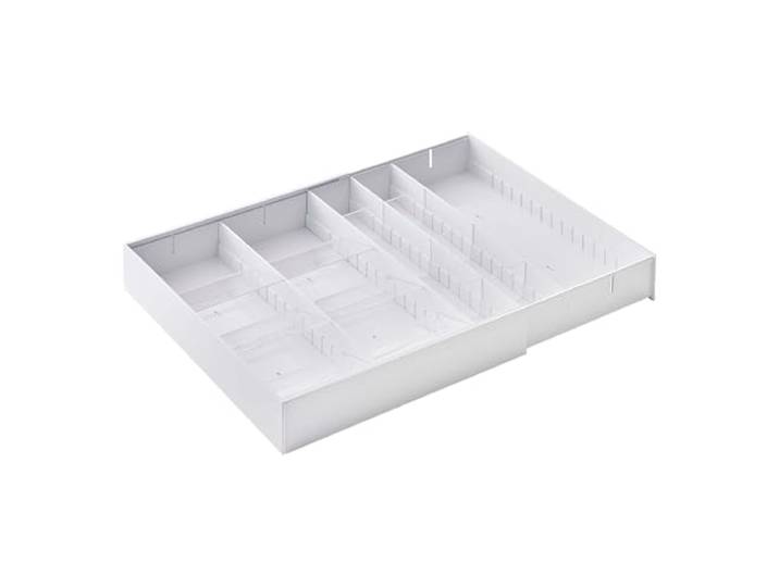 YAMAZAKI 5415 TOWER Extendable Diagonal Cutlery Tray, white, ABS Resin/PS Resin, 3047.5 x 35 x 5.5 cm
