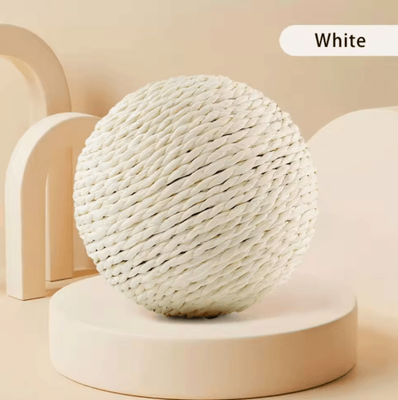 Inspire Picks Sisal Sound Interactive Cat Scratching Ball For Play & Dental Care white 8cm