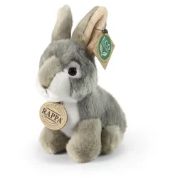 Rappa - Plüsch- realistisch Figur grau králík sitzend 16 cm umweltfreundlich