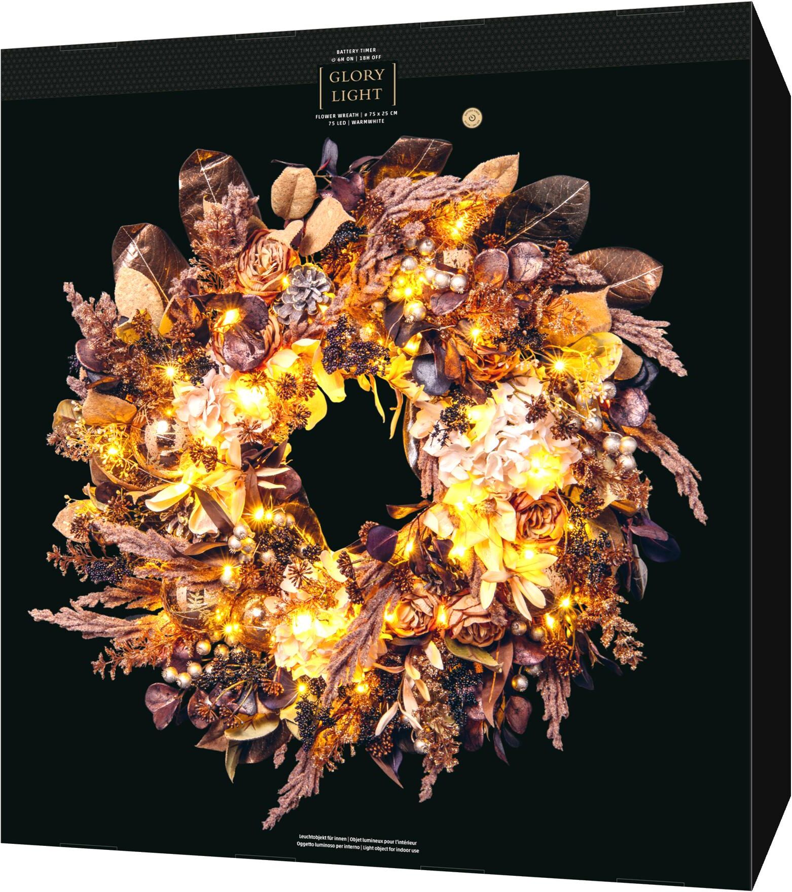 STT Adventskranz, gold, Ø 75cm, Dekokränze, Adventskranz gold Ø 75cm