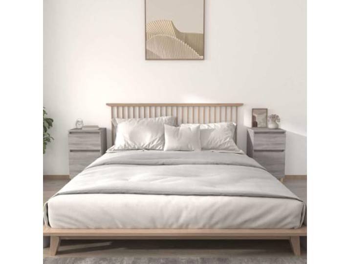 HEFZGDB Nachttische 2 Stück Grau Sonoma 40x35x70 cm mit Stauraum und Holzwerkstoff für Schlafzimmer und Wohnraum
