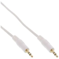 InLine Klinke Kabel, 3,5mm Stecker / Stecker, Stereo, weiß / gold, 2,5m