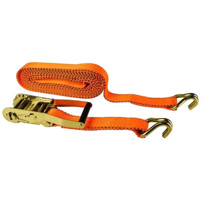 Spanngurt LAS, orange, B:5cm L:800cm, Polyester, Spanngurte, mit Ratsche und J-Haken