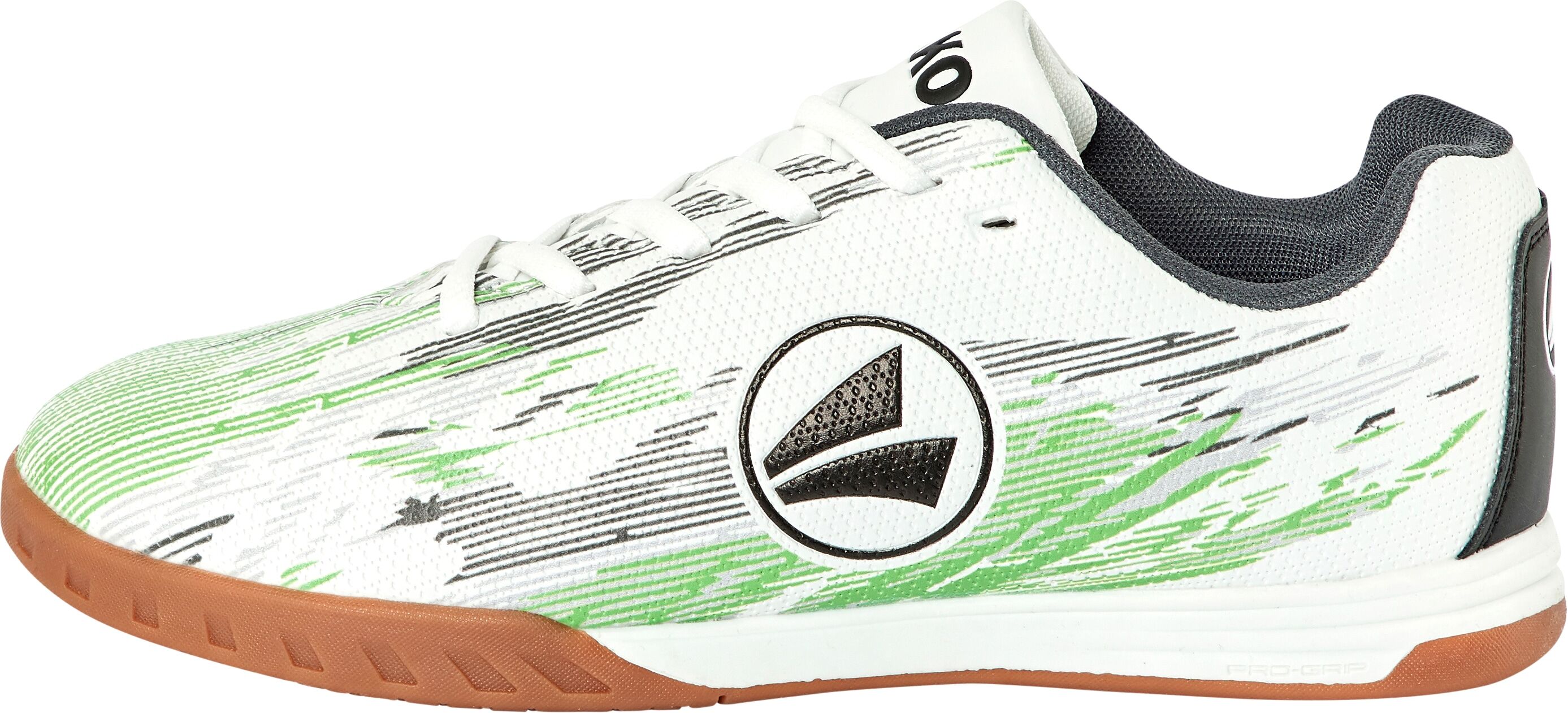 Indoorschuh JAKO "J-SI STEPOVER", Mädchen, Gr. 28, grün (weiß, neon grün), Synthetik, Schuhe Indoorschuh weiß, neon grün 28