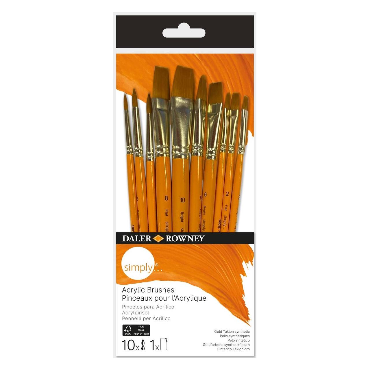 Daler-Rowney Daler Rowney Acrylpinsel Set 1 simply 10 Stück (216620110)