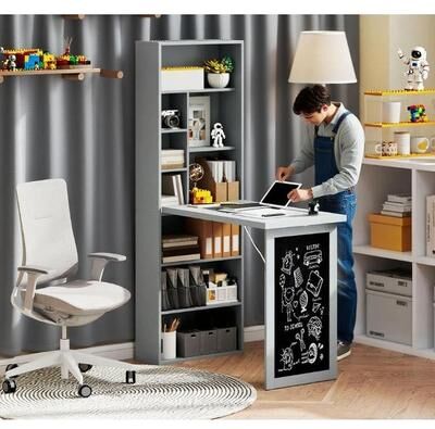 Fold-out Convertible Office Desk, Wall Mount Computer Desk