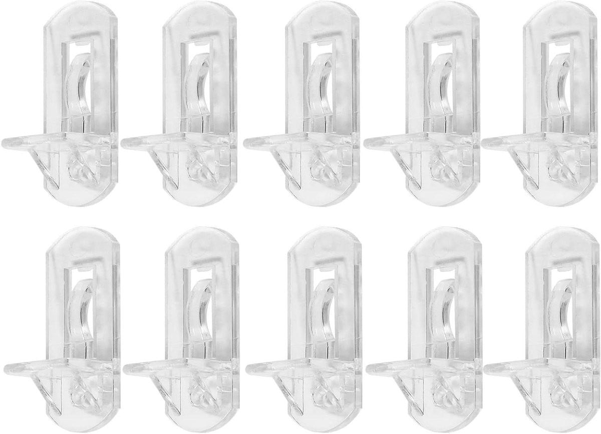 Vergrendelbare plankspelden voor kastversteviging, transparant, 8 mm gat