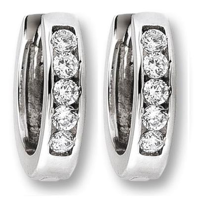 Paar Creolen ONE ELEMENT "Zirkonia Ohrringe Creolen aus 333 Weißgold", silber, Ohrringe, Damen, Damen,mit Zirkonia, Gold Weißgold 333, Gold, Weißgold 333, ein Hauch von Luxus für den Alltag