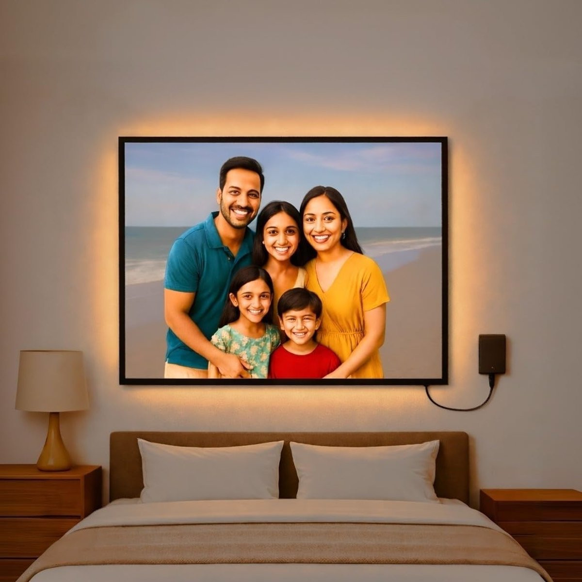 Acryl fotolijst met LED-verlichting voor wanddecoratie - 121 x 91 cm