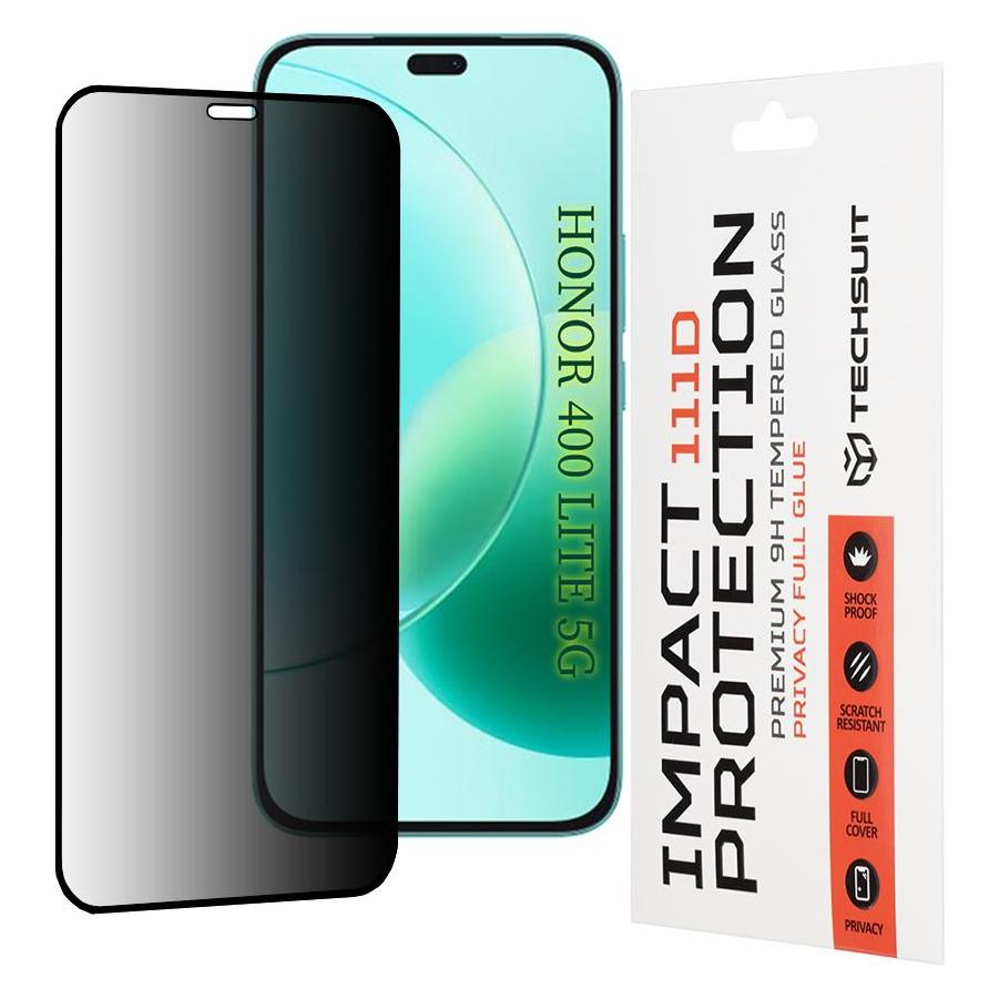 Techsuit - 111D Privacy Full Glue - Honor 400 Lite - Black (Honor 400 Lite, Honor X8b, Honor X8c) (57494061)